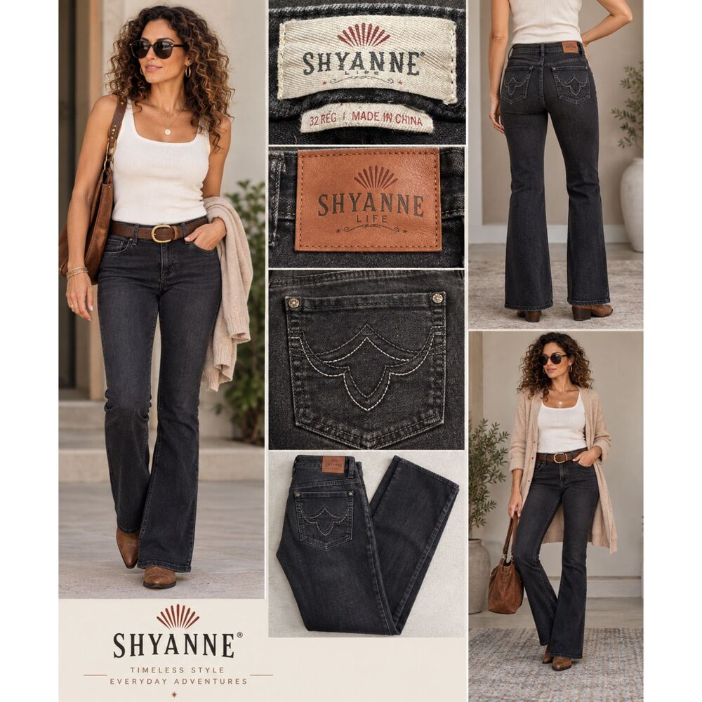 Shyanne Life Women's 32 REG Black Charcoal Bootcut Western Jeans